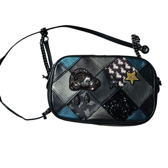 Coach Leather Isla Chain Crossbody with Lucky Star Patchwork and Raincloud325 - Picture 1 of 13